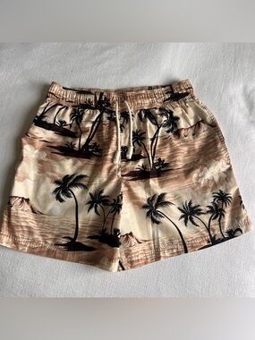 Palm Angels X Vilebrequin Hawaiian Tropical Swim Shorts Trunks